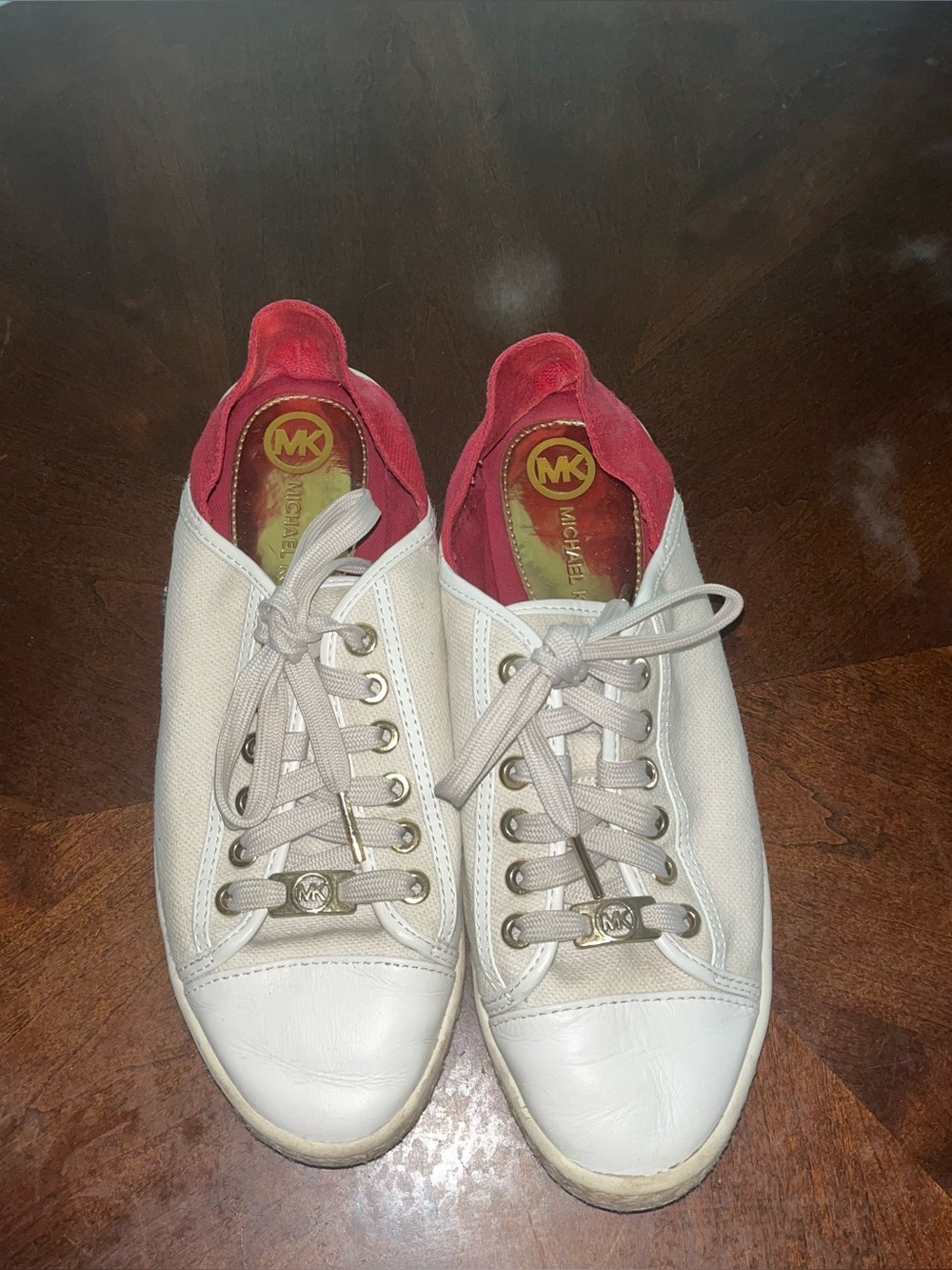 Michael Kors Shoes Womens 7.5 Kristy Casual Espadrille Sneakers Flats Red White